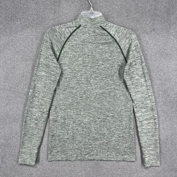 Victoria's Secret PINK Active Pullover Womens Medium Green Gray Heather Half Zip - Picture 11 of 16